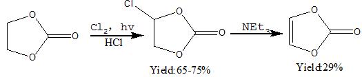 碳酸乙烯酯经两步反应合成碳酸亚乙烯酯