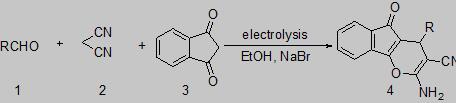 电催化茚并吡喃衍生物的合成
